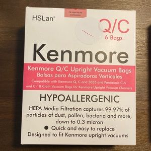New Open Box HSLan (6 pack) Kenmore Q/C Upright Vacuum Bags 5055, Panasonic C-5